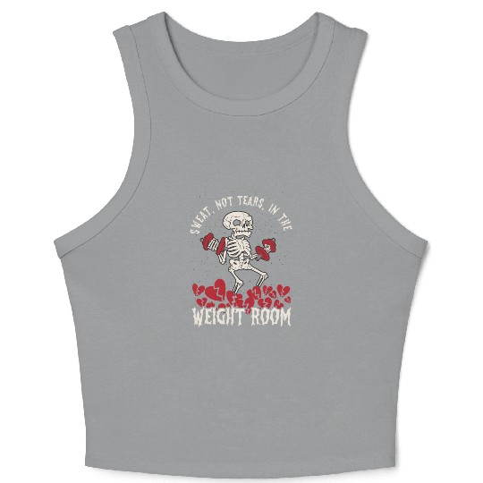 Anti Valentine´s Day Broken Heart Powerlifting Gym Crop Tank Top