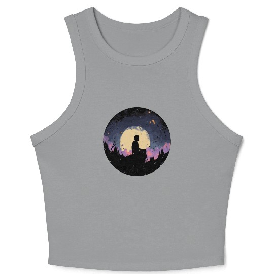Night Sky Stargaze Enchanting Nature Graphic Lover Crop Tank Top