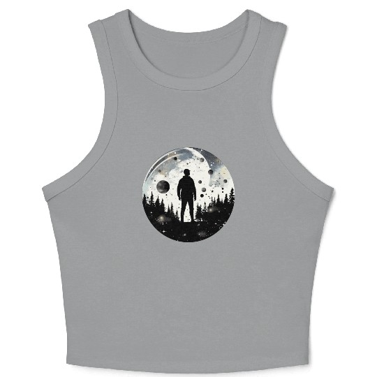 Adventure Enthusiast Nature Hiker Forest and Galax Crop Tank Top