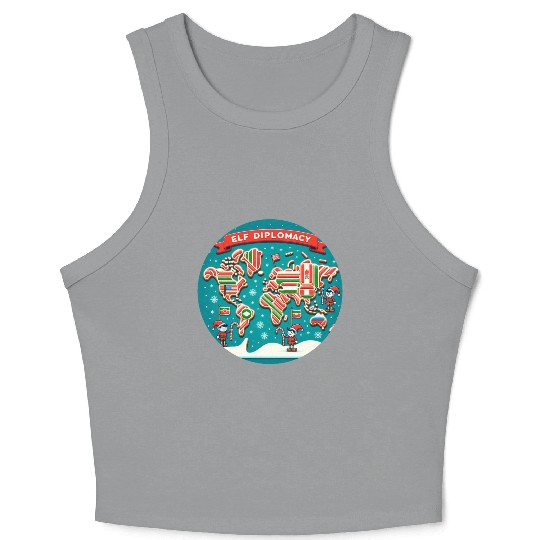 Elf Diplomacy - World Map of Sweet Connections Crop Tank Top