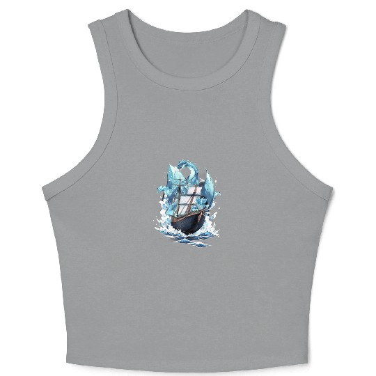 Ice Sailing Dragon Ice Sailor Ice Boating Yachting Crop Tank Top