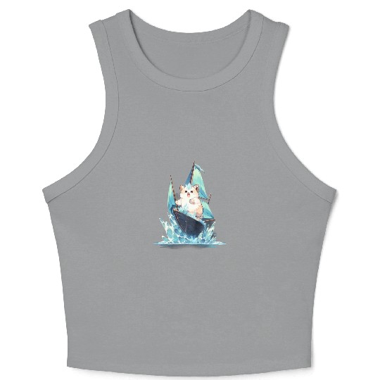 Ice Sailing Hamster Ice Sailor Ice Boating Crop Tank Top