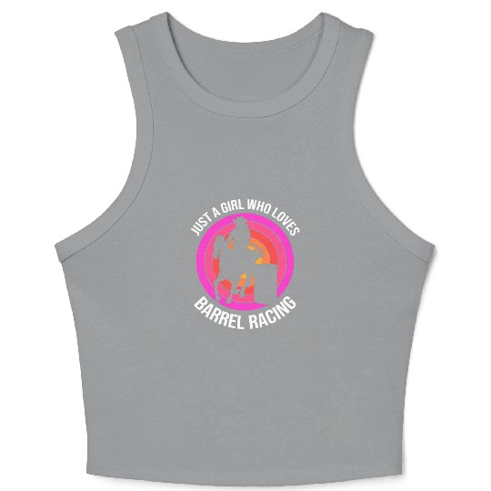 Just A Girl Who Loves Barrel Racing Rodeo Cowgirl Crop Tank Top
