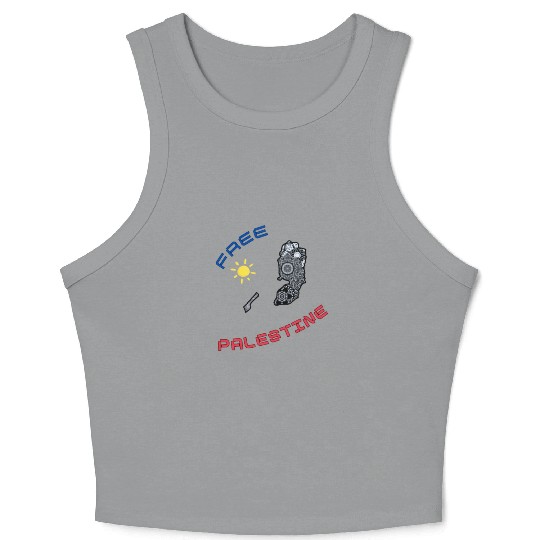 FREE PALESTINE, FREE GAZA PALESTINE. Crop Tank Top