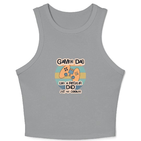 Cool Retro Gamer Dad Crop Tank Top