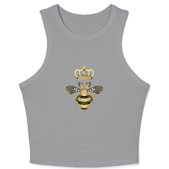 Queen Bee Crown Women Hive Beekeeping Bee Women Crop Tank Top
