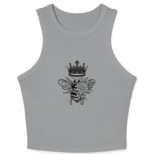 Queen Bee Crown Women Hive Beekeeping Bee Women Crop Tank Top