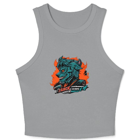 green Werewolf style Crop Tank Top