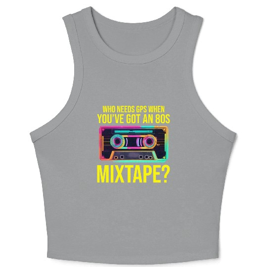 Neon '80s Cassette Tape: Nostalgic Retro Vibes Crop Tank Top