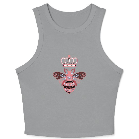 Queen Bee Crown Women Hive Beekeeping Bee Women Crop Tank Top