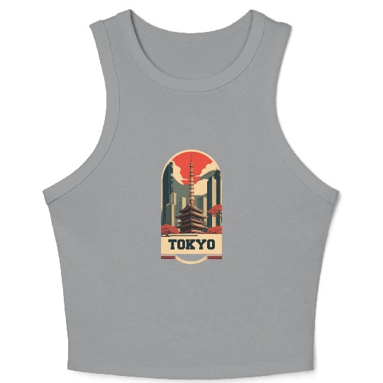 Tokyo Vintage Art Crop Tank Top