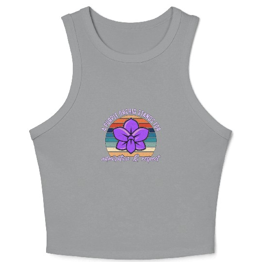 Orchids A Purple Orchid Stands Retro Horticulture Crop Tank Top