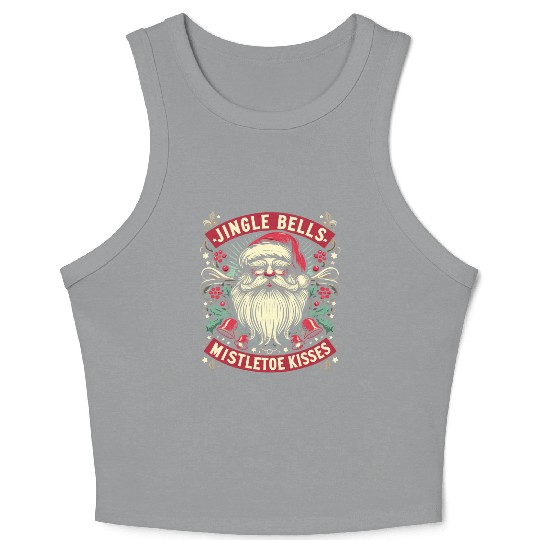 Jingle Bells Mistletoe Kisses Crop Tank Top