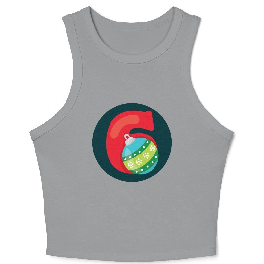 Number 6 Christmas Balls Age Six Crop Tank Top