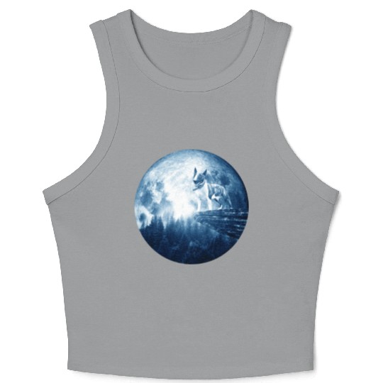 Bull Terrier Miniature Dog Moon Dog Mom Dad Women Crop Tank Top