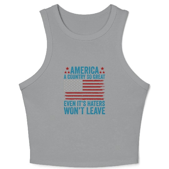 America A Country So Great US Patriotic Crop Tank Top