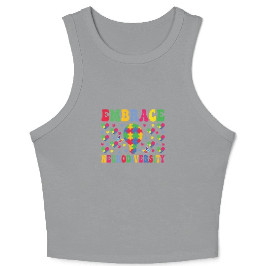 embrace neurodiversity - Embrace ADHD Autism ASD Crop Tank Top