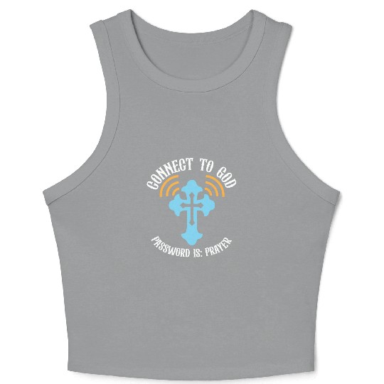 Connect to God I Love Jesus Believer Scripture Crop Tank Top