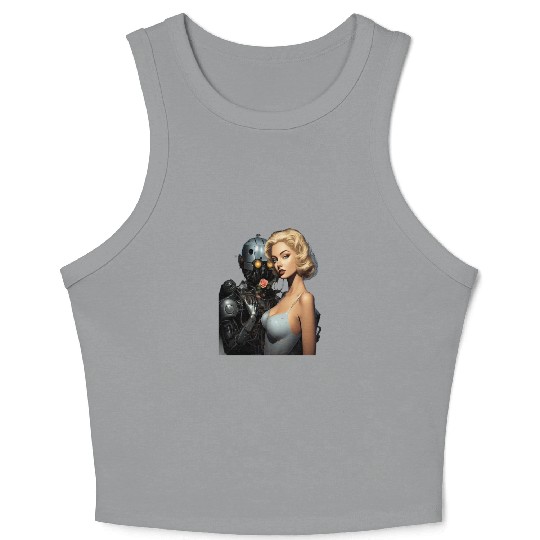 Pinup Girl Vintage Robot Robotics Crop Tank Top