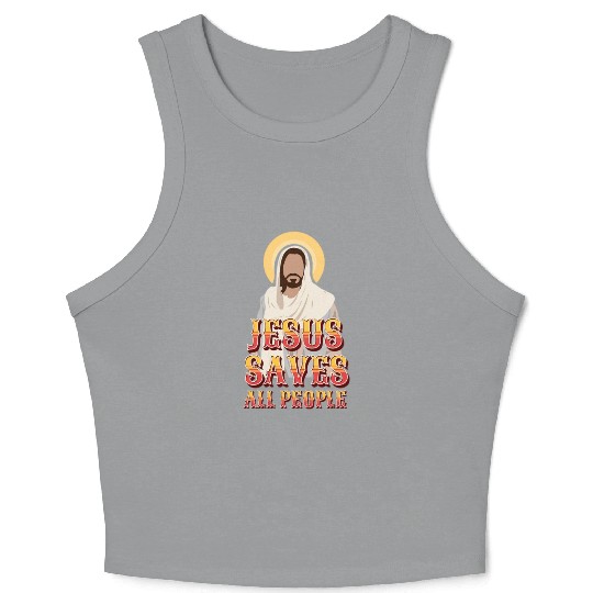 Jesus Saves All People Crop Tank Top