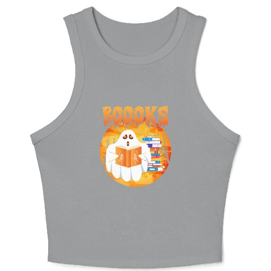 Ghost Is Halloween Teacher Crop Tank Top