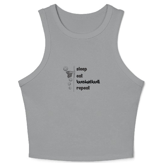Basketball Coach Sleep Eat Basketball Repeat Crop Tank Top
