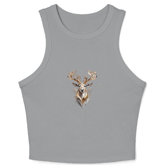 Glam Christmas Reindeer Crop Tank Top