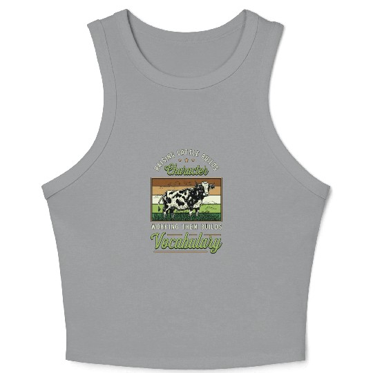 Cattle Farming Raising Cattle Builds Dairy Farmer Crop Tank Top