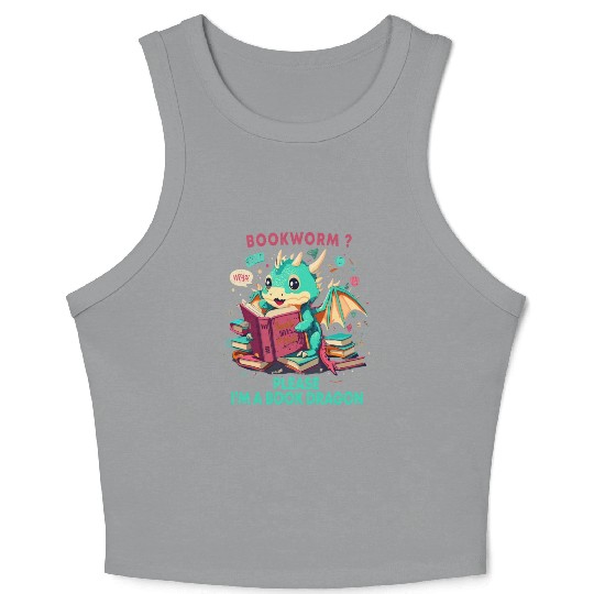 bookworm Please I'm A Book Dragon, Unisex graphic Crop Tank Top