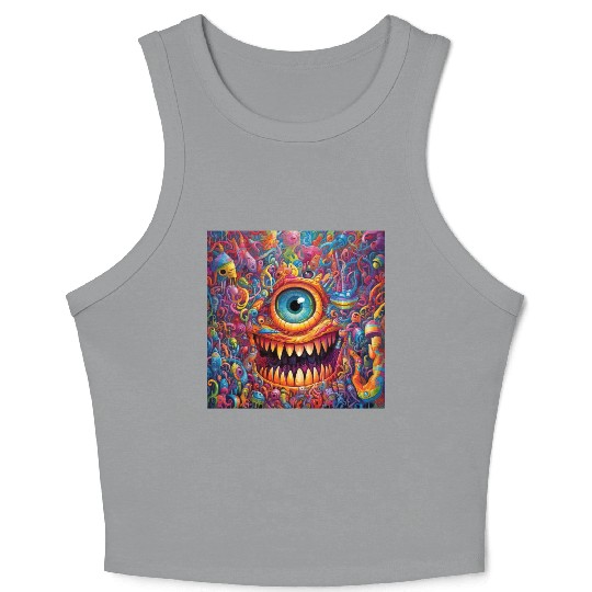 Going On a Little Trip - Cyclops and Teeth Psyched Crop Tank Top