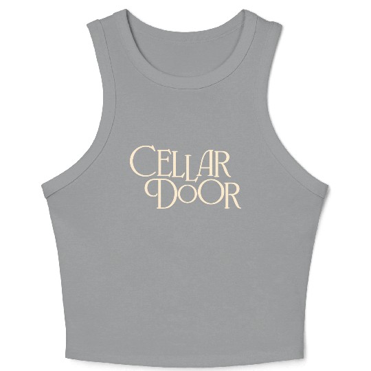 Cellar Door Beautiful Typography in Cream Crop Tank Top