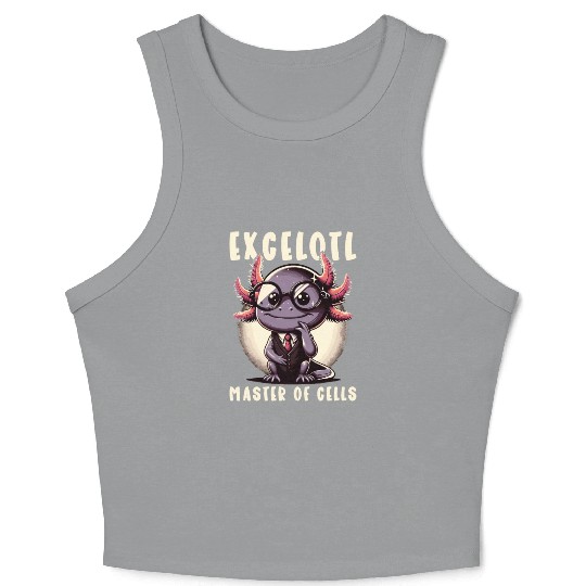 Excelotl Geeky Spreadsheet Axolotl Crop Tank Top
