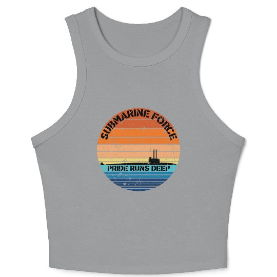 Sunset Navy Submarine Force Pride Runs Deep Crop Tank Top