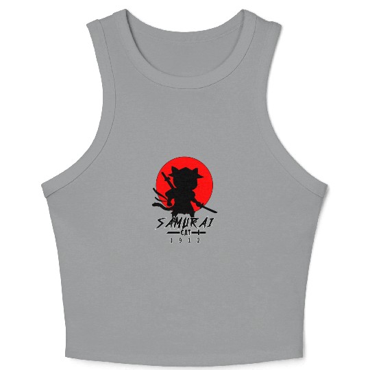 Samurai Cat Crop Tank Top