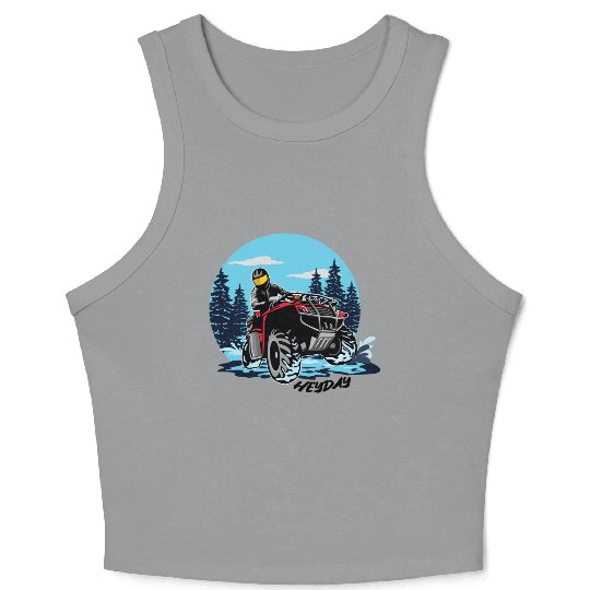 ATV/Quad "Winter Riding" style logo. By "Hey Day" Crop Tank Top