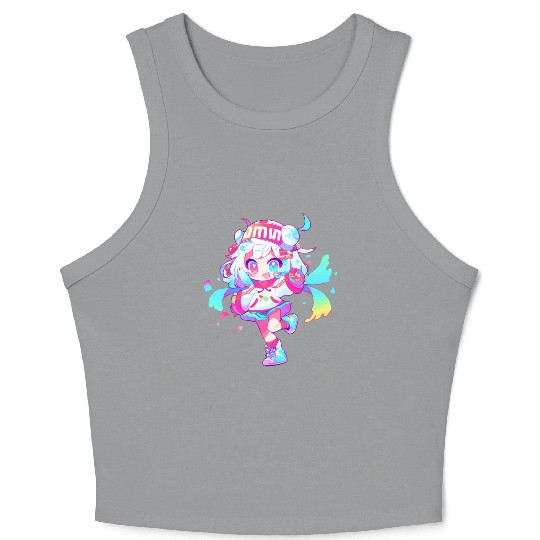 Cute Cartoon Girl Crop Tank Top