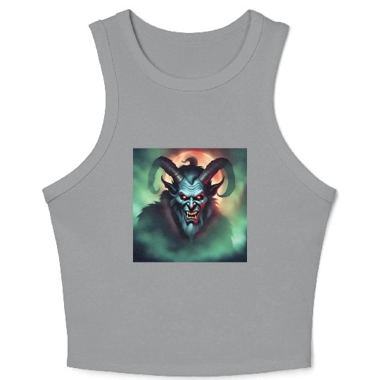 Krampus in Green Fog Crop Tank Top