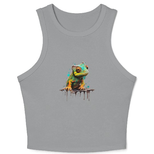 Cute Chameleon for Lizard Pet Lover Crop Tank Top