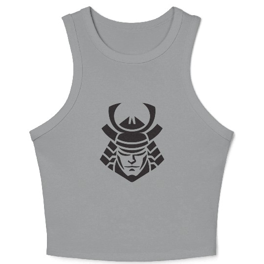 Samurai Helmet Logo Katana Swordsman Crop Tank Top