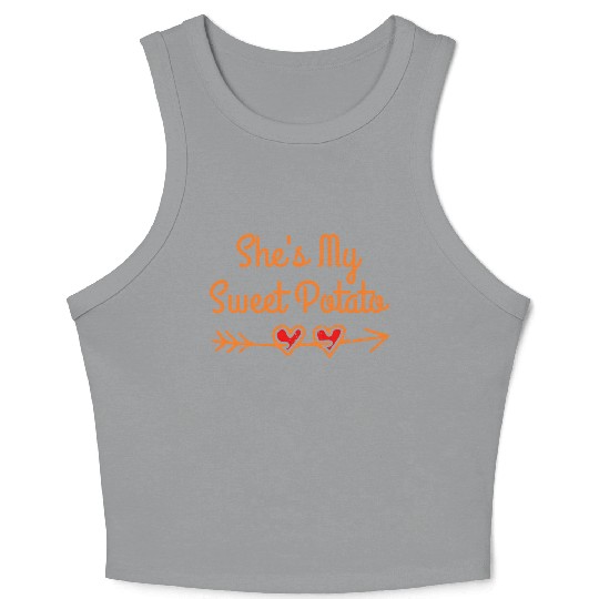 I Yam She's My Sweet Potato Thanksgiving Crop Tank Top