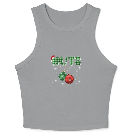 Chest Nuts Christmas Funny Couple Matching Crop Tank Top