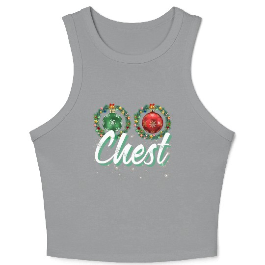 Chest Nuts Christmas Couple Funny Matching Crop Tank Top
