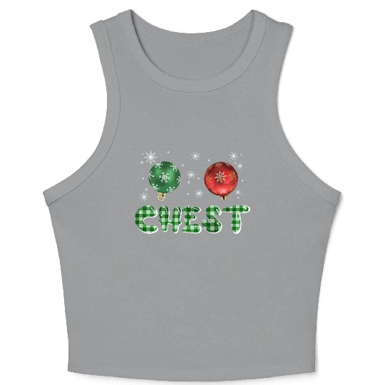 Chest Nuts Christmas Couple Funny Matching Crop Tank Top