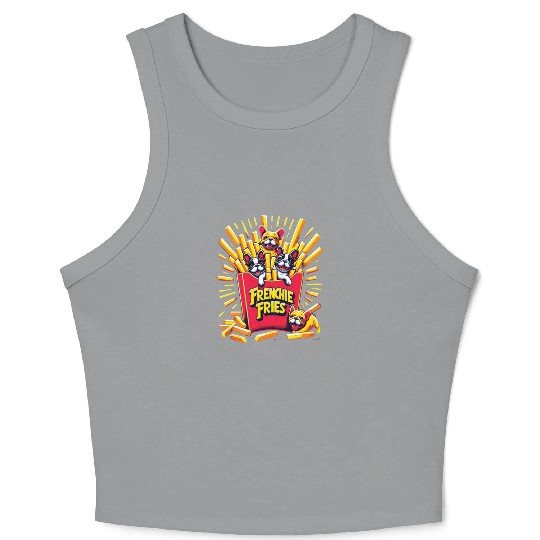 Frenchie Fries - Cute French Bulldog Fries Crop Tank Top