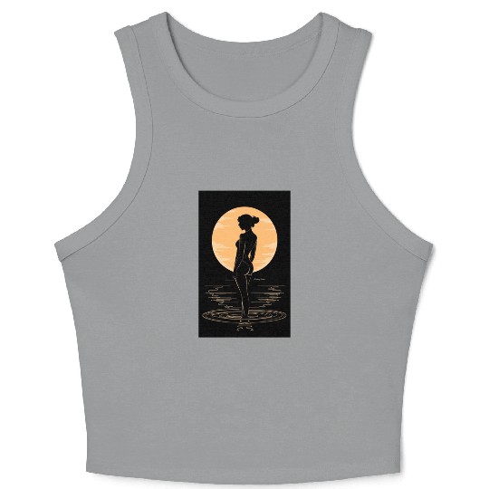 Elegance Redefined: Black and Gold Collection Crop Tank Top