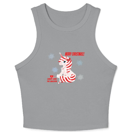 "Candy Cane the Unicorn" (Snowflake Snuggliezz) Crop Tank Top