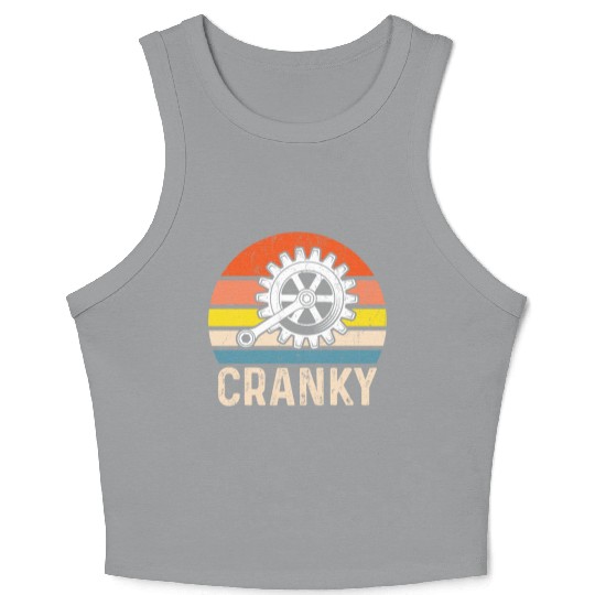 Cranky Vintage Sun funny Bicycle Lovers Crop Tank Top