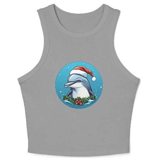 Dolphin Christmas Crop Tank Top