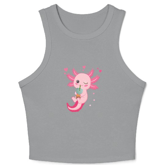 Boba Tea Bubble Tea Milk Tea Axolotl Crop Tank Top