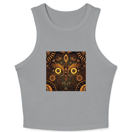 New Age 1920s Abstract Steampunk Design Crop Tank Top